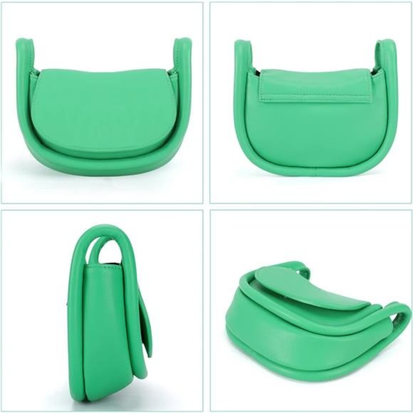 Green Petite Chic Shoulder Bag: Mini Crossbody Purse with Dual Straps - Picture 6 of 6